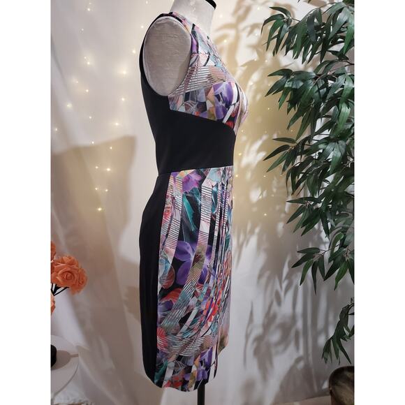 Vtg Rare Y2K Betsey Johnson Scuba Stretch Floral Sheath Dress Size 2 Cocktail - Picture 4 of 11
